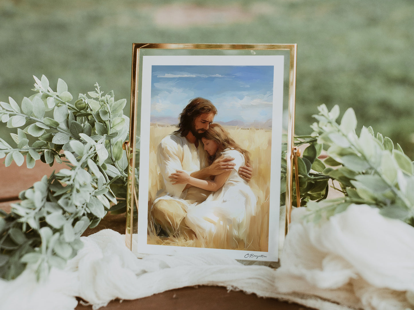 Safe with Him | Signed Handmade Art Print