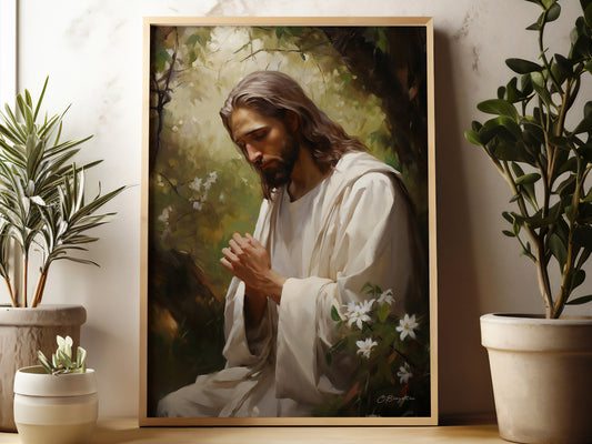 Jesús ora #5 (Descarga de impresión de arte digital)