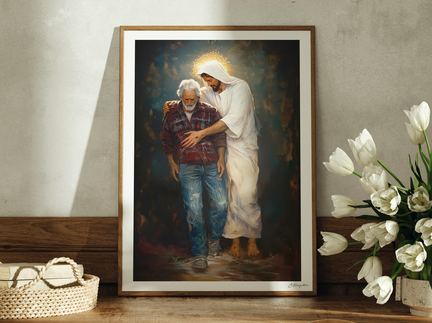 Lean on Him | Signed Handmade Art Print