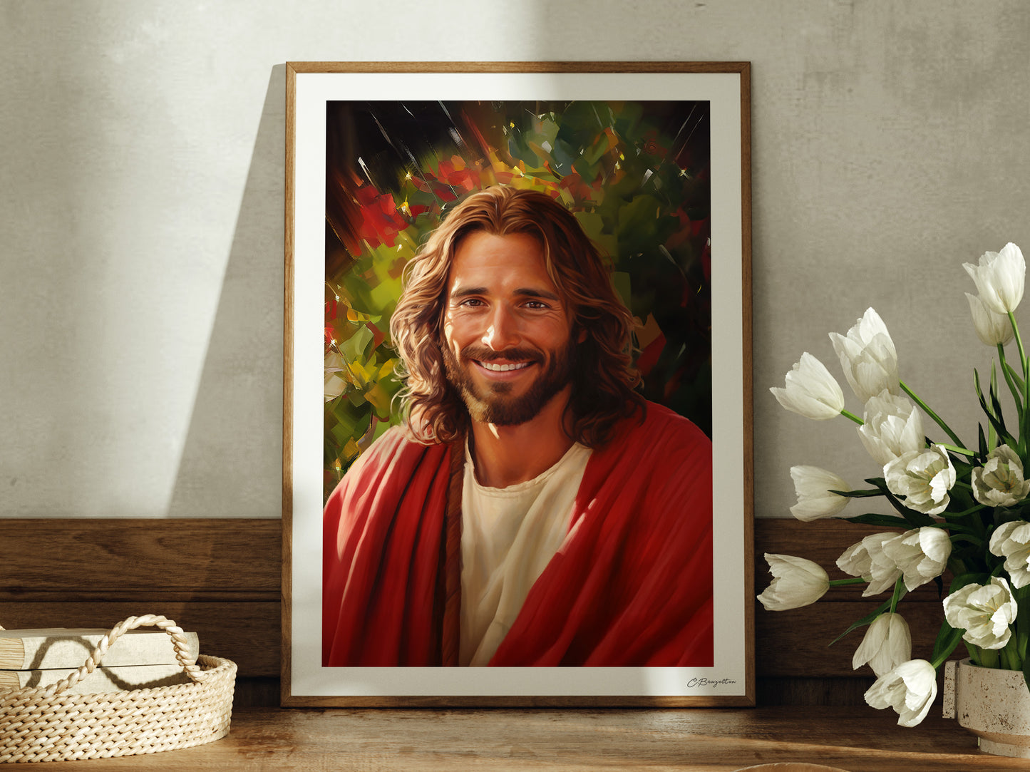 Radiant Savior - Variant Background | Signed Handmade Art Print