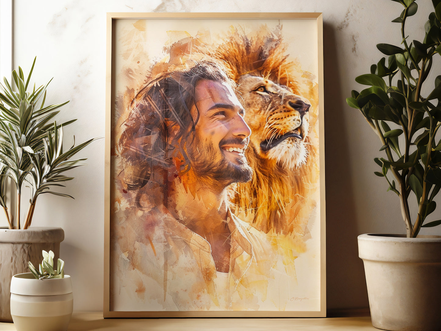 El león y el cordero (descarga de impresión de arte digital)