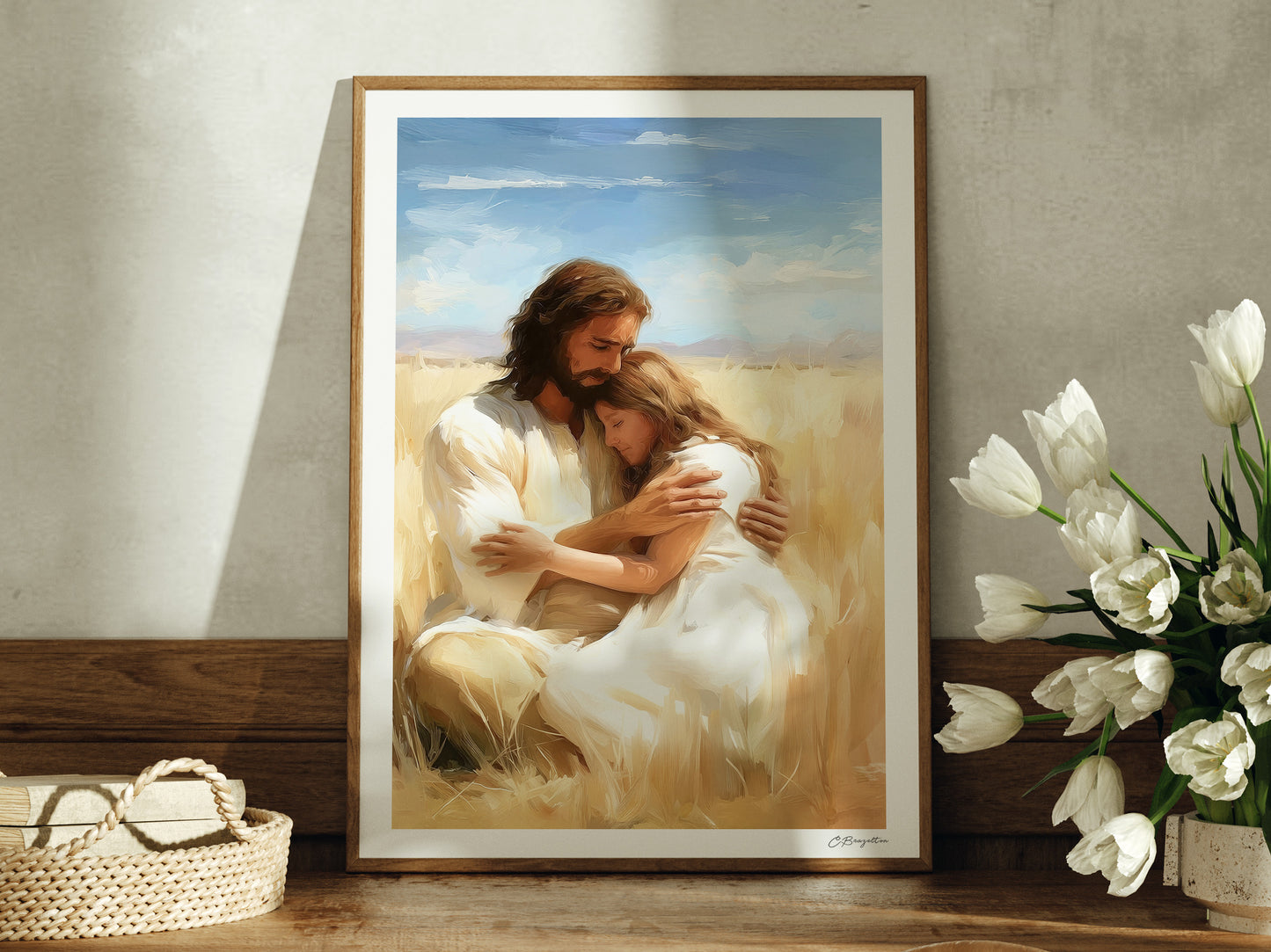 Safe with Him | Signed Handmade Art Print