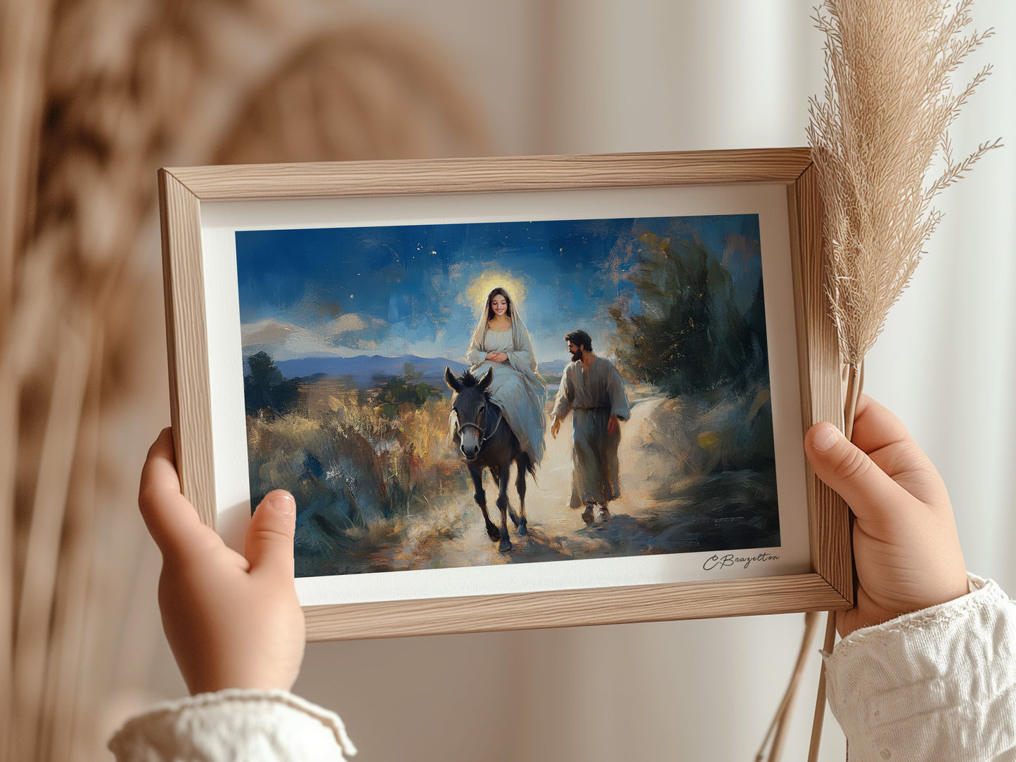 Journey to Bethlehem (Night) | Signed Handmade Art Print