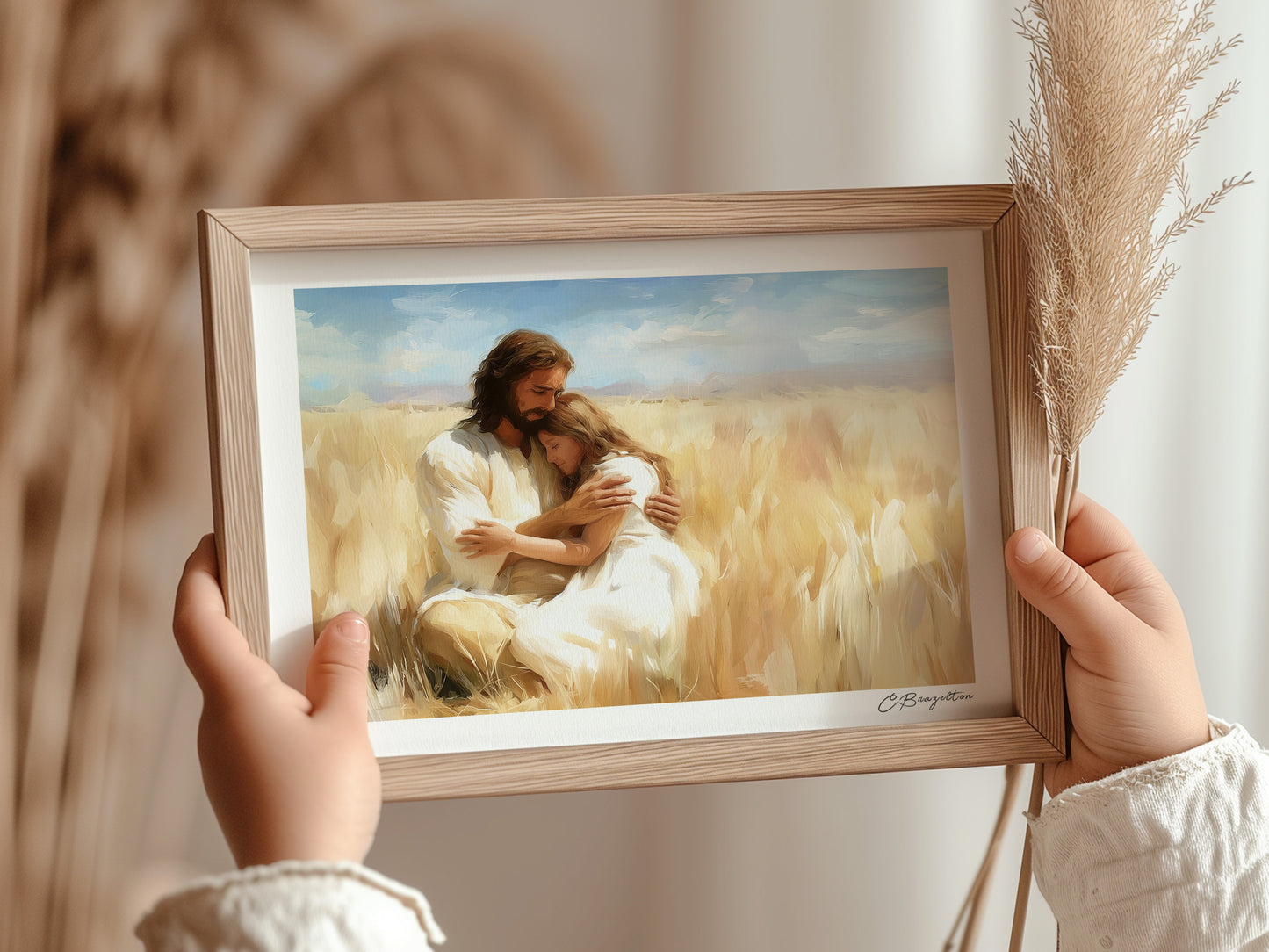 Safe with Him | Signed Handmade Art Print