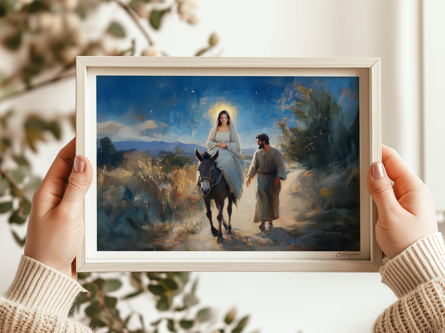 Journey to Bethlehem (Night) | Signed Handmade Art Print