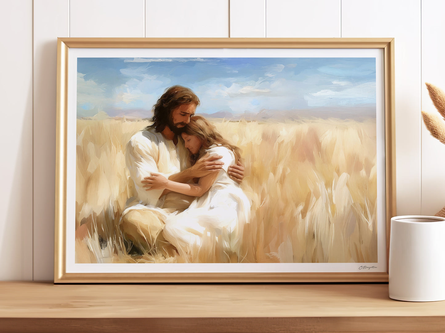 Safe with Him | Signed Handmade Art Print