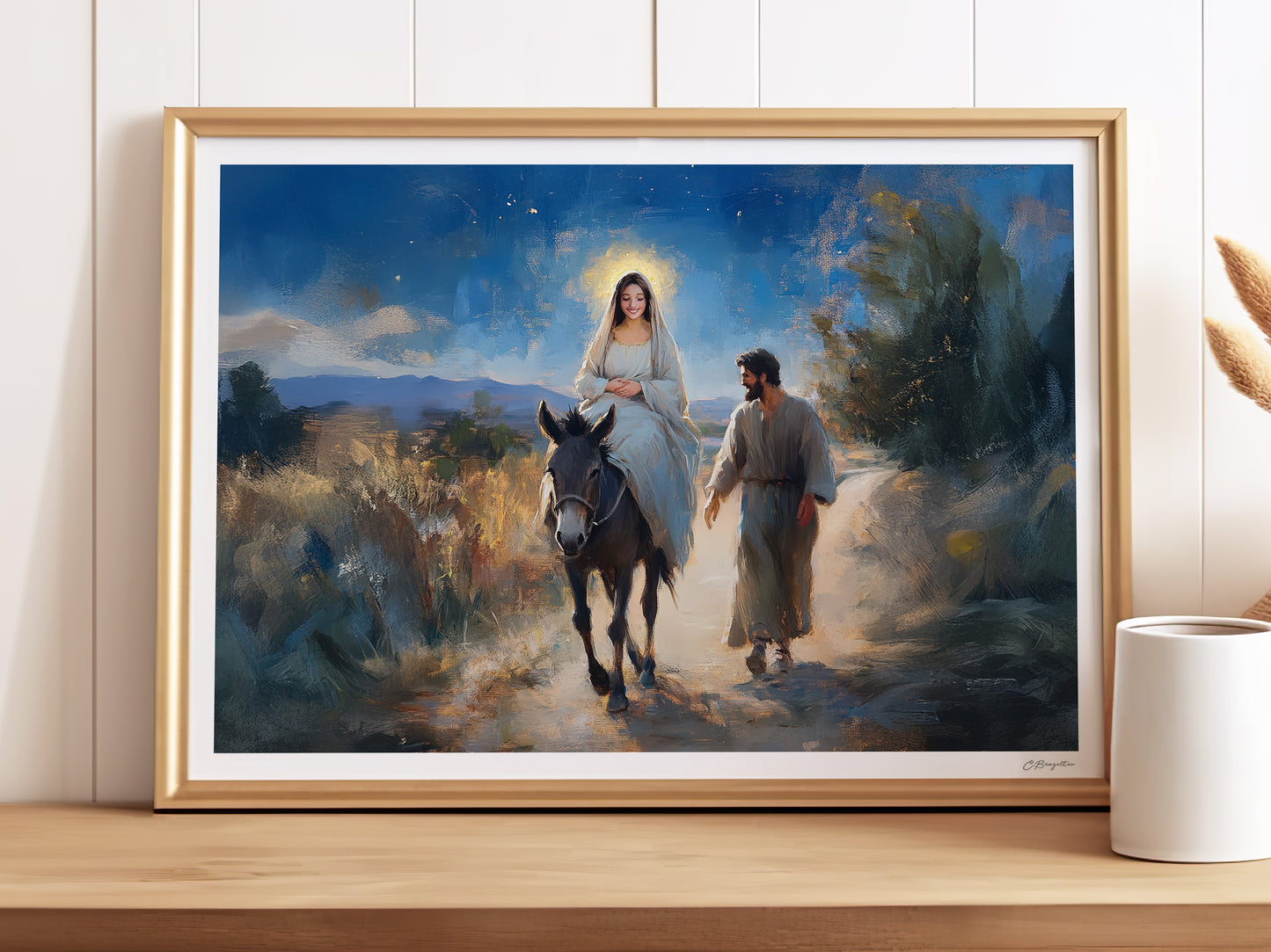 Journey to Bethlehem (Night) | Signed Handmade Art Print