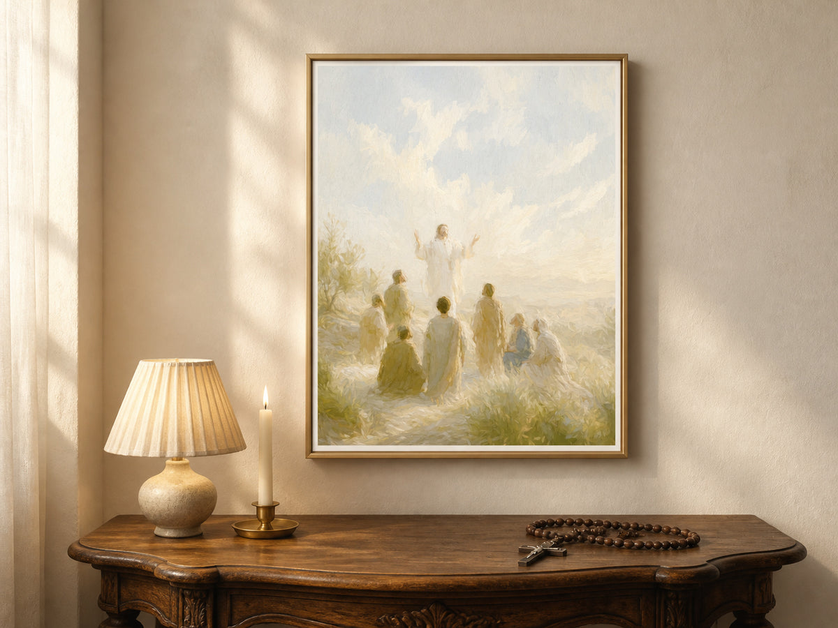 While He Blessed Them | Signed Handmade Art Print