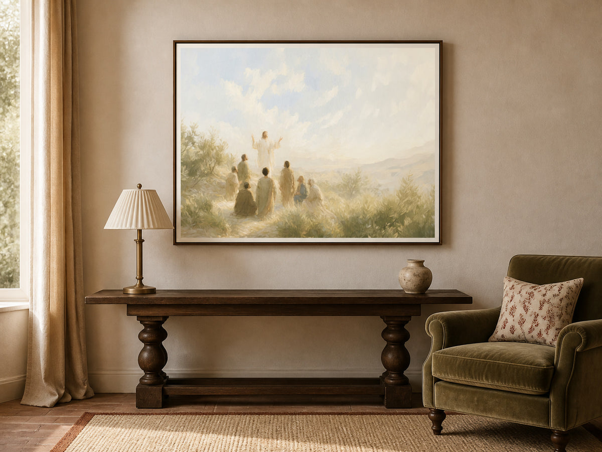 While He Blessed Them | Signed Handmade Art Print