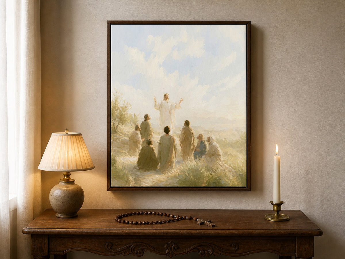 While He Blessed Them | Canvas Artwork