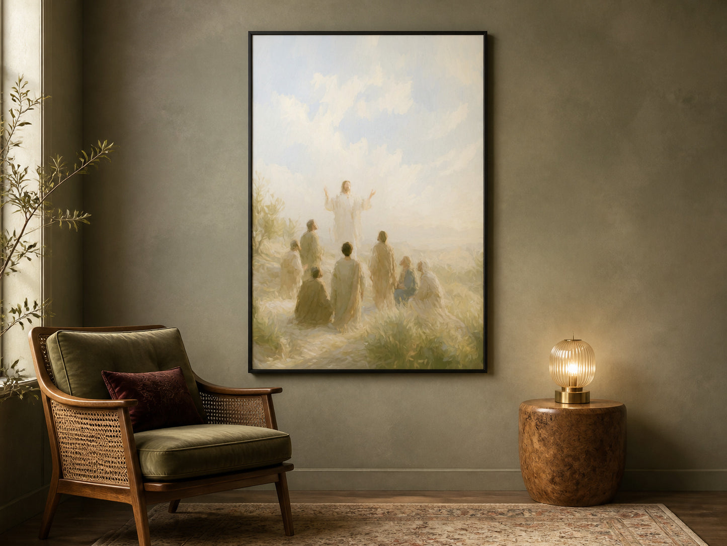 While He Blessed Them | Canvas Artwork