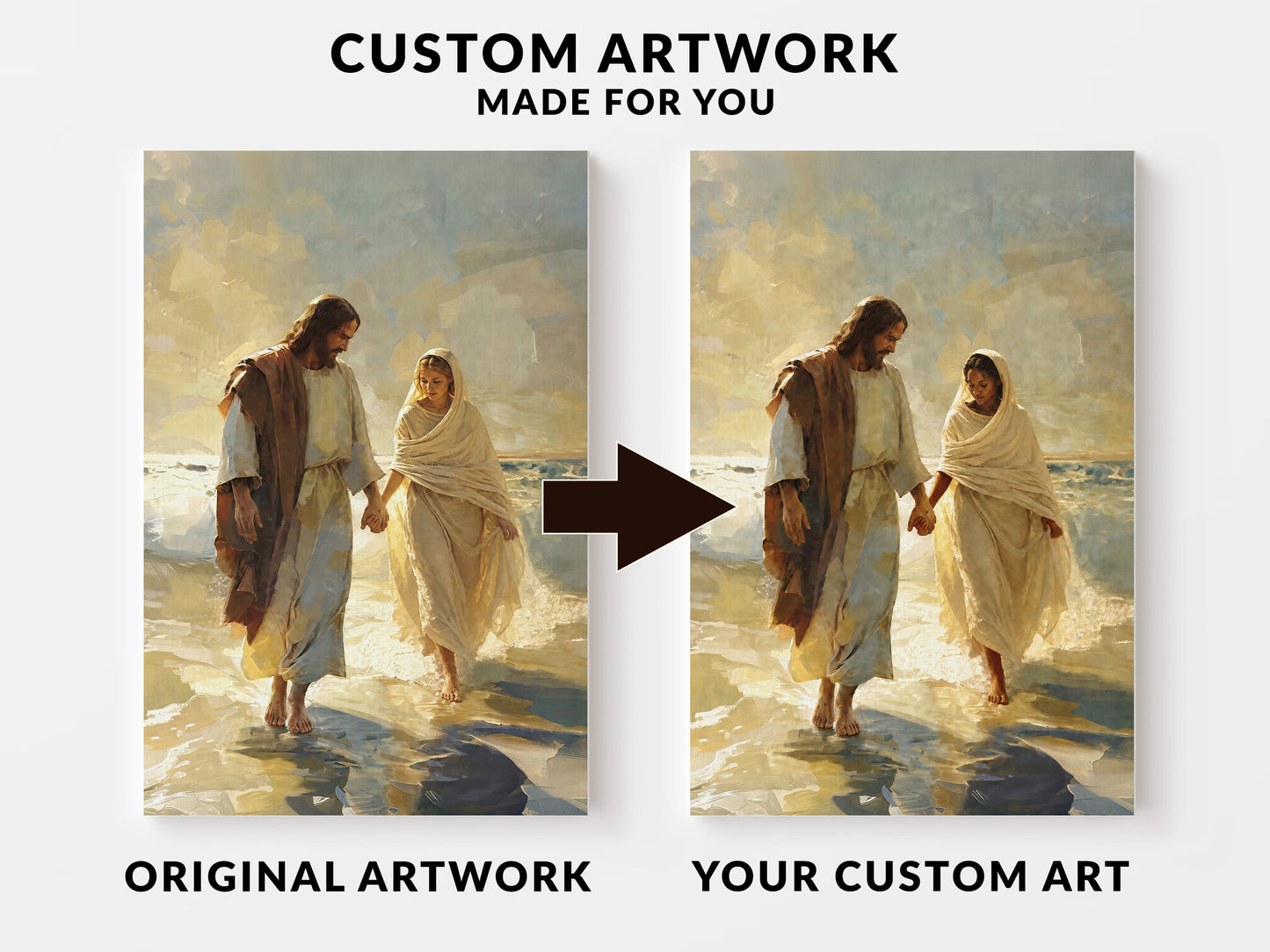Walk By Faith Custom Canvas Artwork | Hand Embellished Personalized Canvas