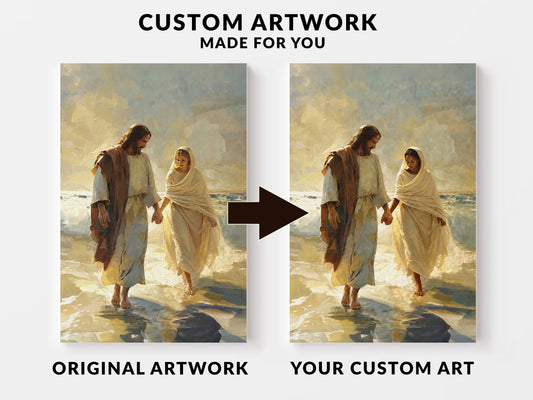 Walk By Faith Custom Canvas Artwork | Hand Embellished Personalized Canvas