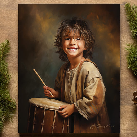 Kleiner Schlagzeuger Junge (Digitaler Kunstdruck Download)