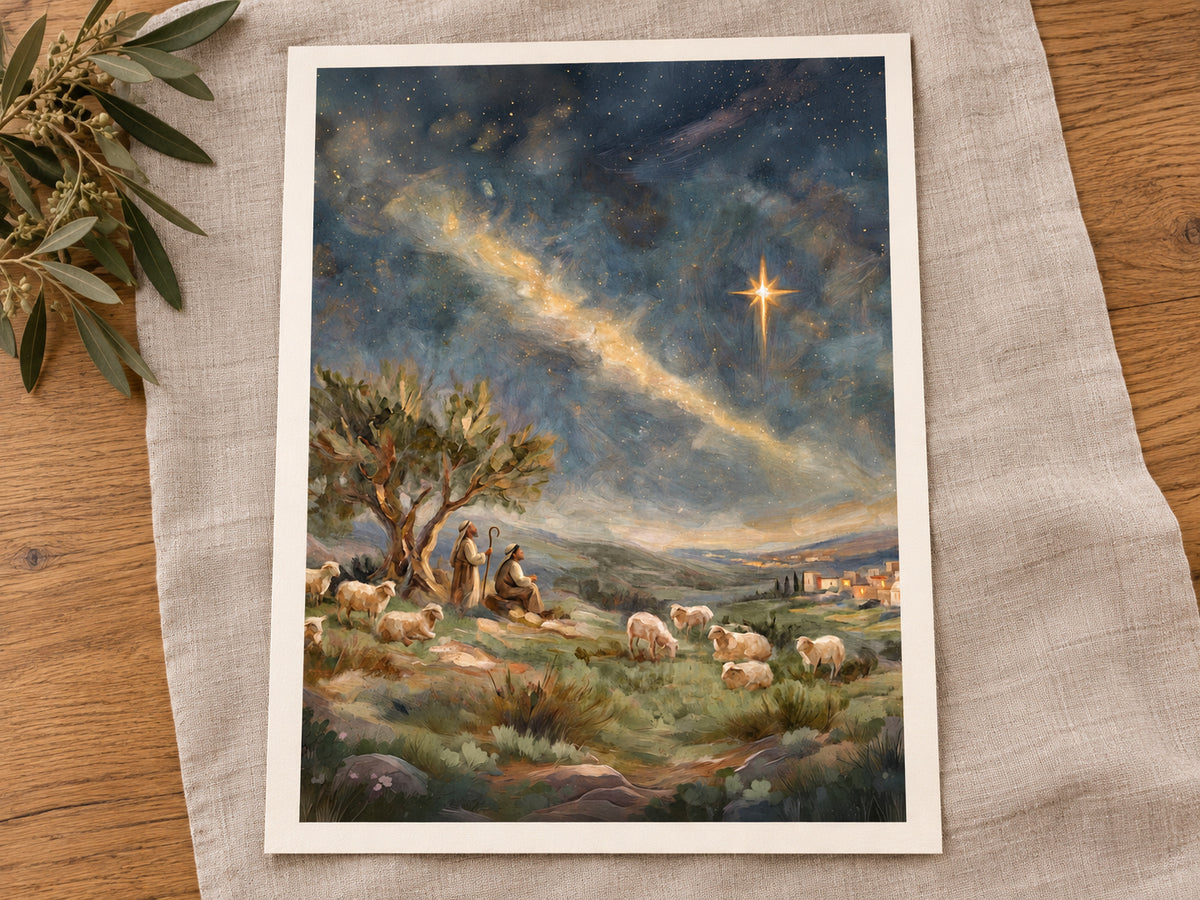 Follow the Light #3 vertical fine art paper print displayed in warm white half-inch margin.